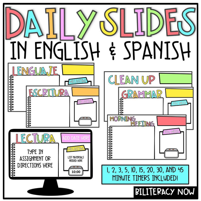 Bilingual Daily Slides with Timers