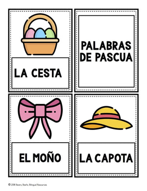 Bilingual Easter Word Cards