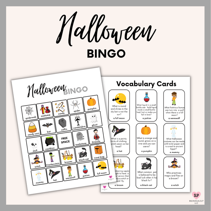 Halloween Vocabulary BINGO