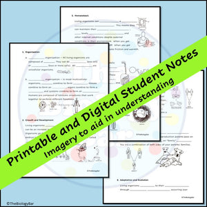 Characteristics of Life Notes Biology