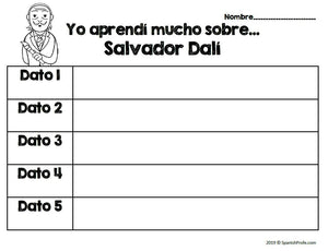 Salvador Dalí in Spanish (Actividades y Escritura Salvador Dalí)