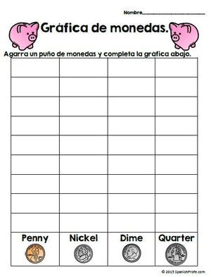Las monedas (Coins in Spanish for First Grade) (Dinero)
