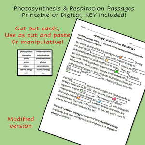 Biology Cell Energy Reading Passage