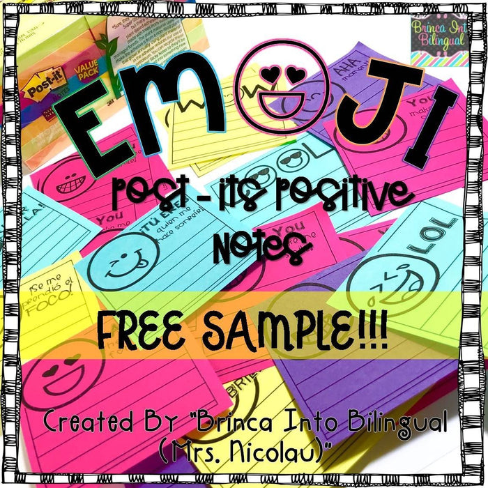 FREE SAMPLE Positive Post-Its Notes ENGL/SPAN
