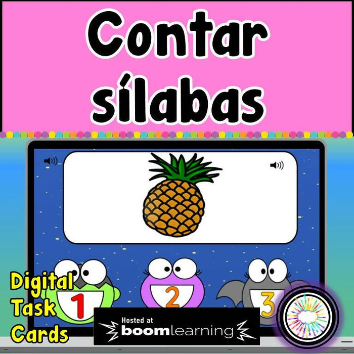 Contar silabas Digital Task Cards | Boom Cards™