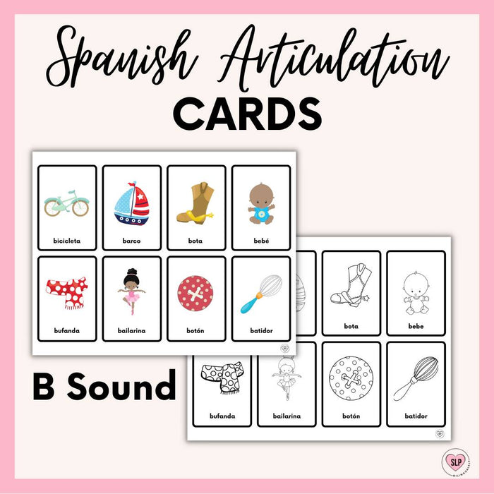 B Sound Articulation Cards for Speech Therapy