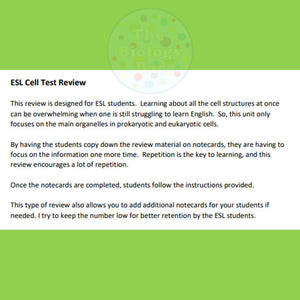 Biology Cell Structure & Function Review and Test