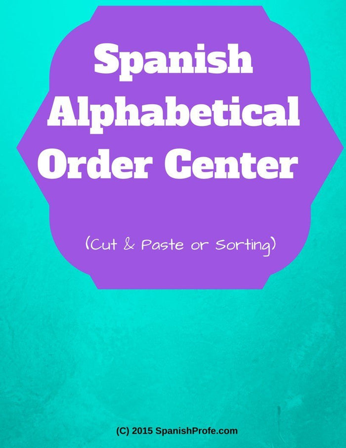 Spanish Alphabetical Order Center Cut Paste Sort (Orden Alfabetico español)
