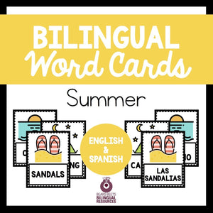 Bilingual Summer Word Cards