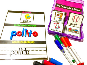 READ, BUILD & WRITE 3 Syllable Words In Spanish