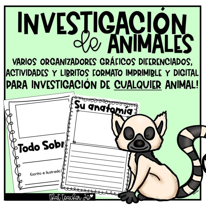 Investigacion de Animales- Imprimible y para aprendizaje virtual