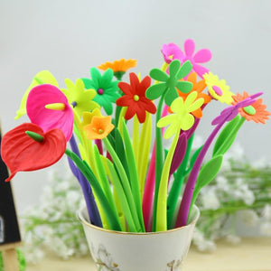 Wen Ni Lovely fresh flowers gel pen, gel pen 0.38, creative stationery 5piece/lot freeshipping