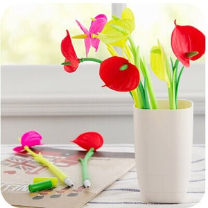 Wen Ni Lovely fresh flowers gel pen, gel pen 0.38, creative stationery 5piece/lot freeshipping