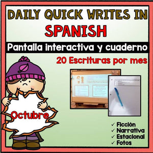 Daily quick writing prompts in Spanish/Escritura diaria/Creative writing in Spa