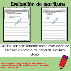 Daily quick writing prompts in Spanish/Escritura diaria/Creative writing in Spa