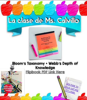 Bloom's & Marzano's Taxonomy + Webb's Depth of Knowledge Flipbook