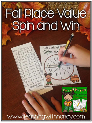 Spanish: Fall Place Value Spin and Win