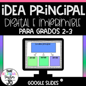Idea Principal - Digital e imprimible para grados 2-3