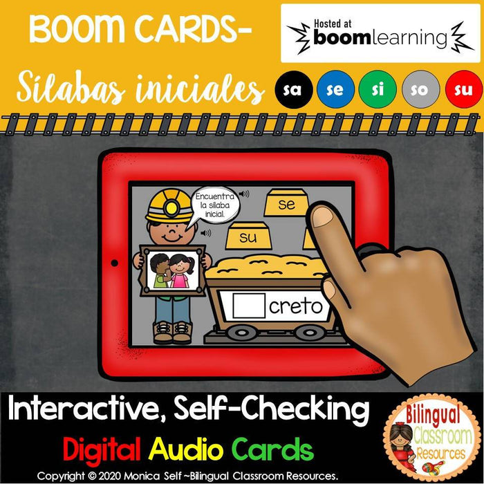 BOOM Cards Sílabas iniciales-sa, se, si, so, su (Distance Learning)