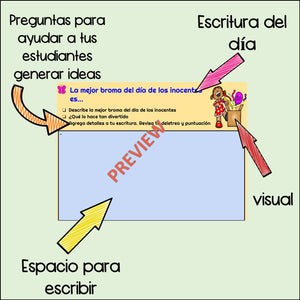 Writing prompts in Spanish for Google Classroom
