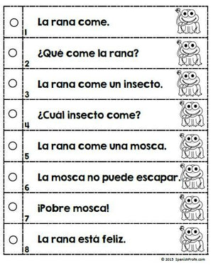 Spanish Reading Fluency Practice Strips (Tiras de fluidez para lectura)