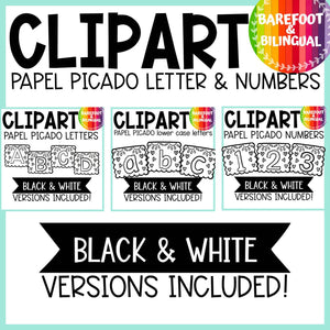 Letter Clipart Bundle | Letters and Numbers | Papel Picado | Spanish Teacher