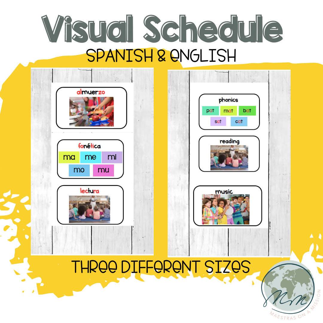 Spanish & English Visual Schedule – Bilingual Marketplace spanish-english-visual-schedule-bilingual-marketplace