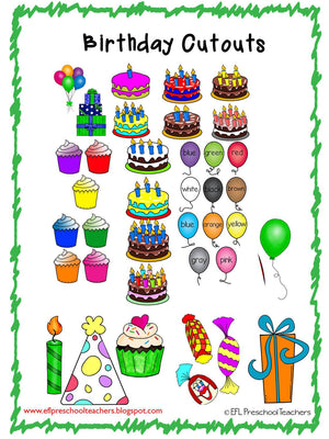 Birthday Unit Resources for Kindergarten ESL