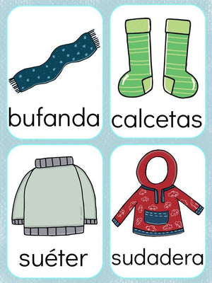 Spanish Winter Clothes Flashcards