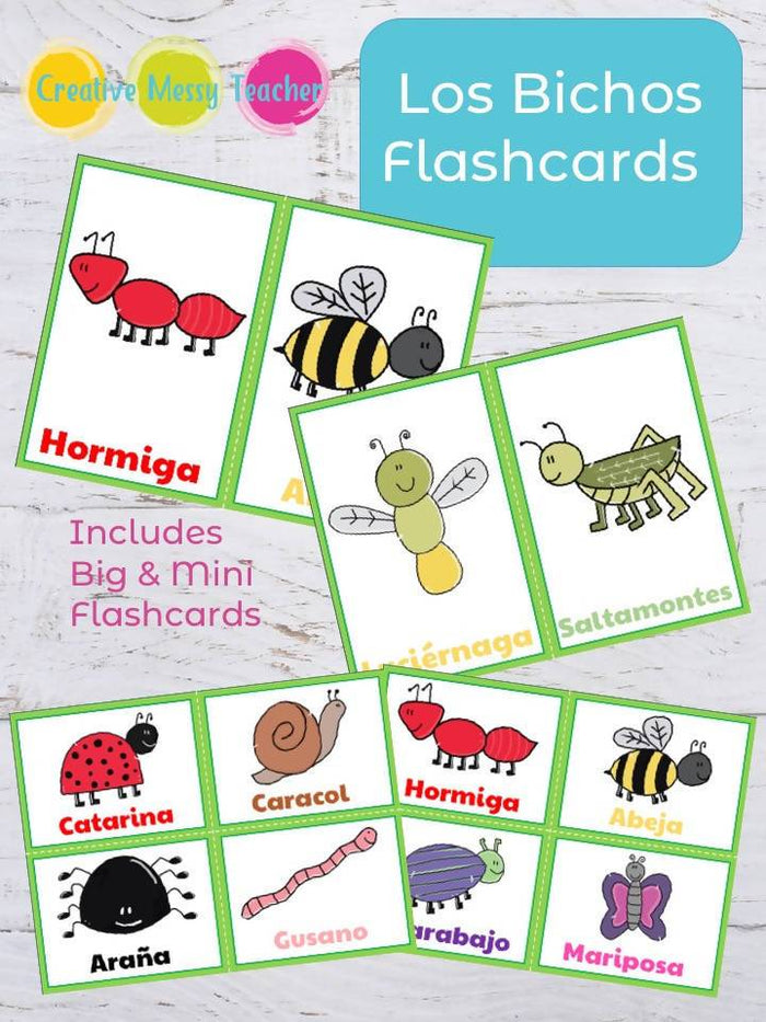 Los Bichos Flashcards - Bugs Spanish Flashcards