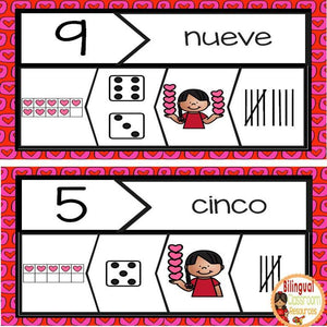 Valentine’s Day Number Sense Puzzles In Spanish 1-20