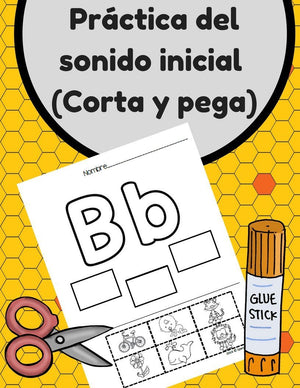Practica de la letra inicial (Corta y Pega) Beginning Sound in Spanish