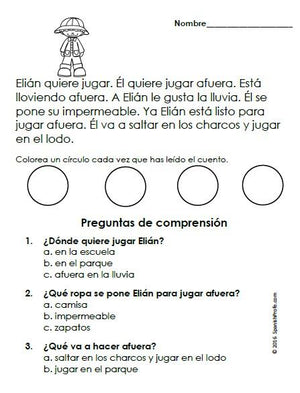 Easy Reading Comprehension Passages- Spanish (Primavera- Spring)