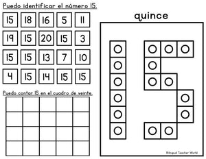 Números del 0 al 20 con cubos