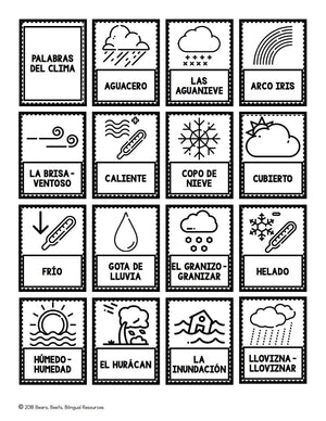 Bilingual Weather Word Cards