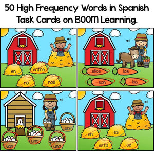 BOOM Cards High Frequency Words in Spanish- Palabras de uso frecuente