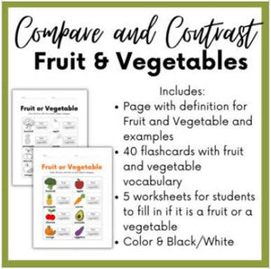 Compare/Contrast Fruit vs. Vegetable
