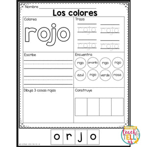 Los colores - Colors in Spanish