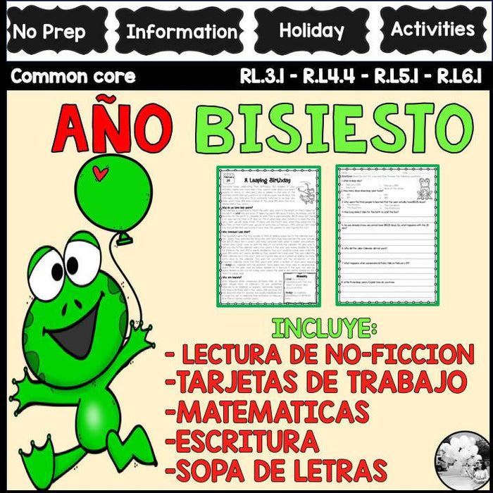 Año bisiesto - Leap year in Spanish - Reading- Activities