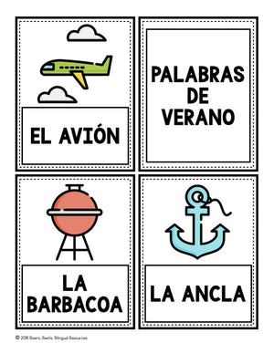 Bilingual Summer Draw & Write with Bonus Word Cards