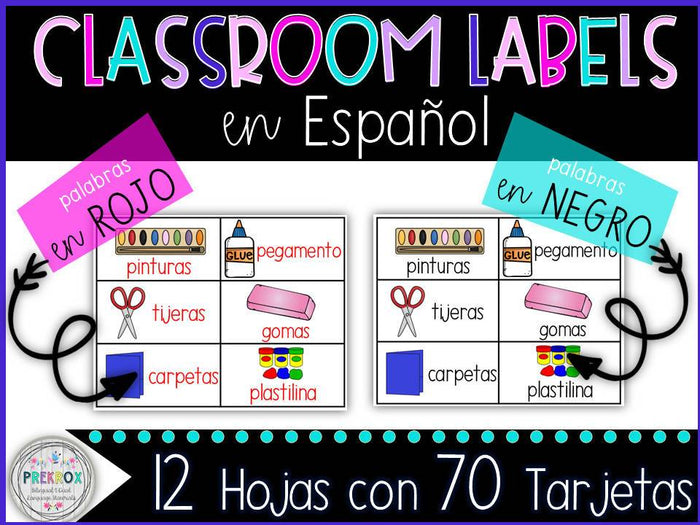 Spanish Classroom Labels