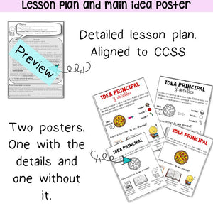 Main Idea in Spanish Task Cards/ Idea principal/ Tarjetas de Trabajo