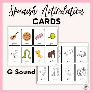 G Sound Spanish Articulation Cards for Speech Therapy