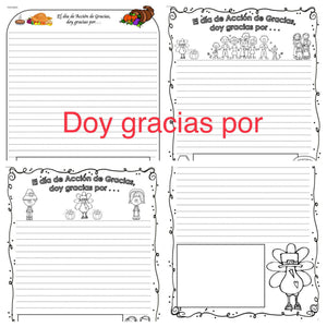 Día de Acción de Gracias - Matemáticas y Escritura creativa con Mini-libro K-3