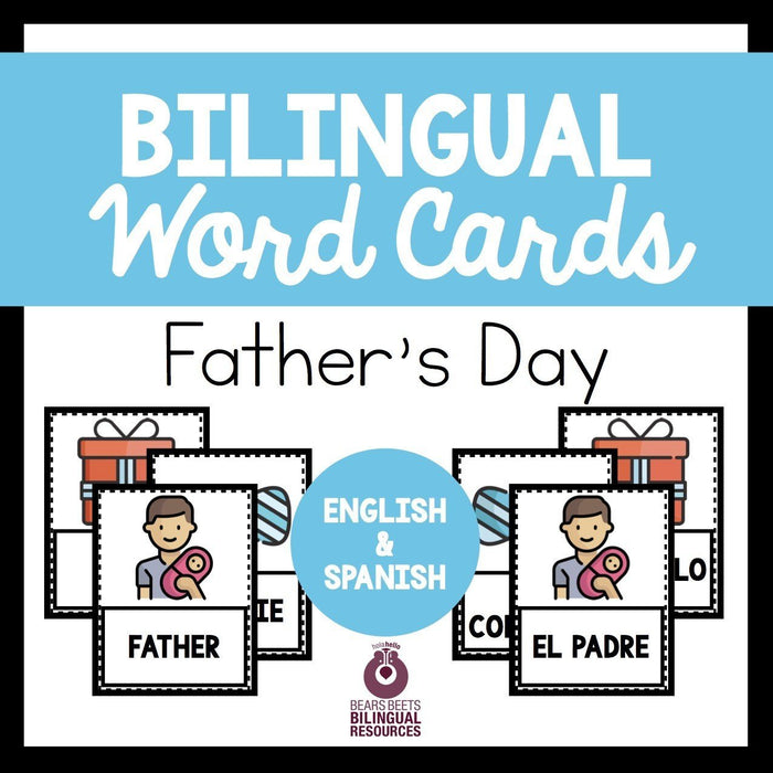 Bilingual Father's Day Word Cards