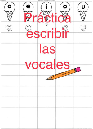 Clasificación de las Vocales - Centro de aprendizaje y hoja de actividad (K/1)