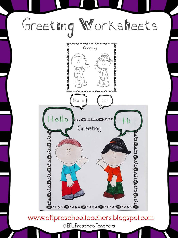 Greetings Resources for Kinder and Elementary ESL