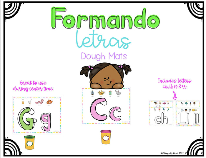 Formando letras con plastilina - Spanish Alphabet Dough Mats