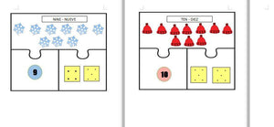 WINTER NUMBER PUZZLES ENGLISH - SPANISH