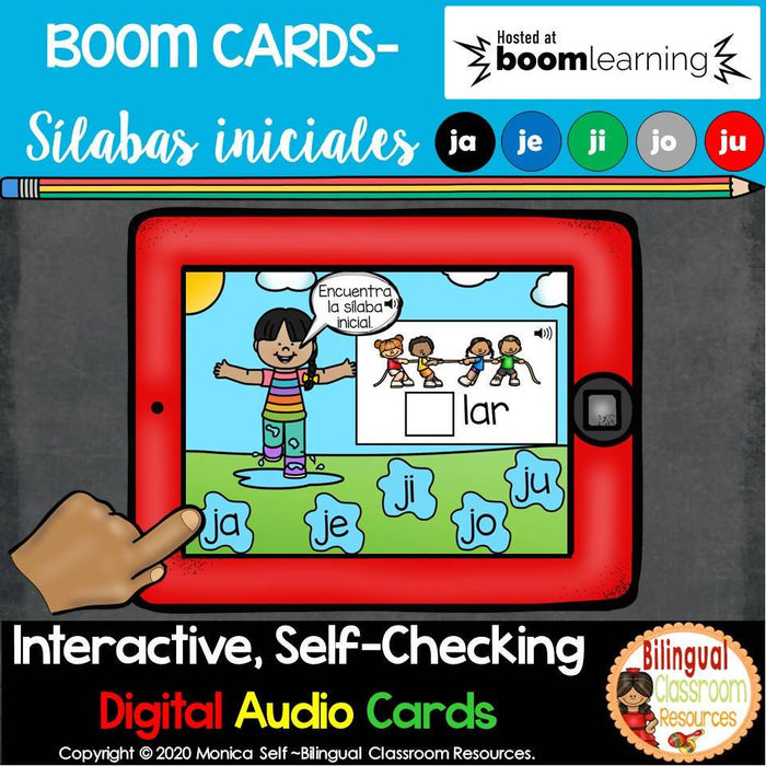 BOOM Cards Sílabas con la letra J -ja, je, ji, jo, ju (Distance Learning)